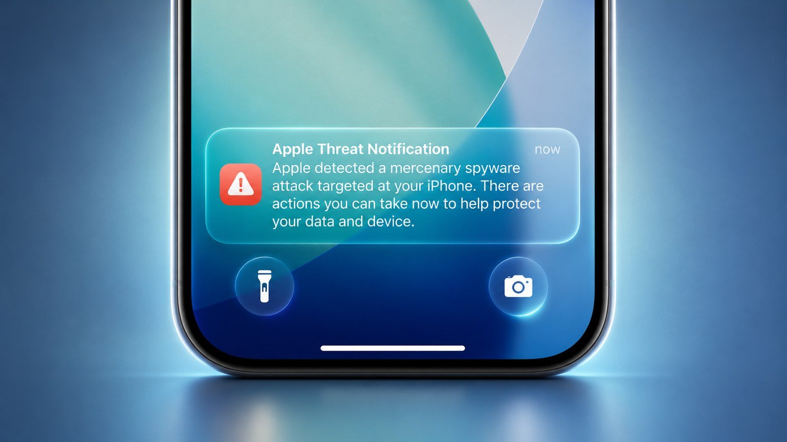Illustration sur les notifications de menace envoyées par Apple aux utilisateurs ciblés par un logiciel espion