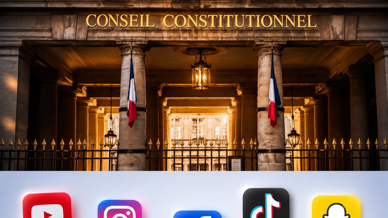 Illustration sur la censure par le Conseil constitutionnel de l'interdiction des réseaux sociaux aux moins de 15 ans